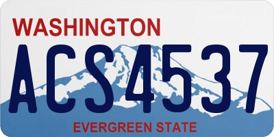 WA license plate ACS4537