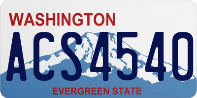 WA license plate ACS4540