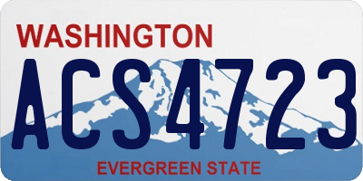 WA license plate ACS4723