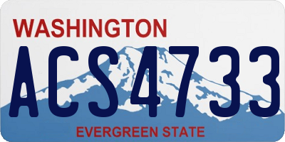 WA license plate ACS4733