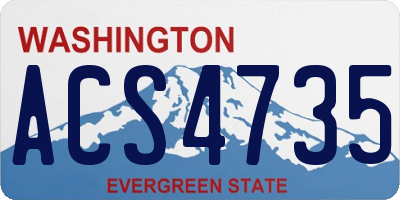 WA license plate ACS4735