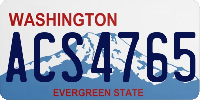 WA license plate ACS4765