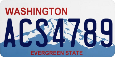 WA license plate ACS4789