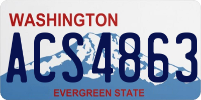 WA license plate ACS4863