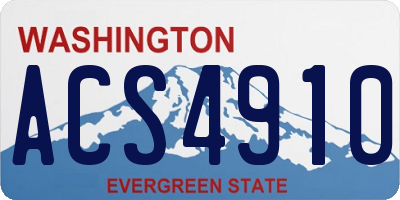 WA license plate ACS4910