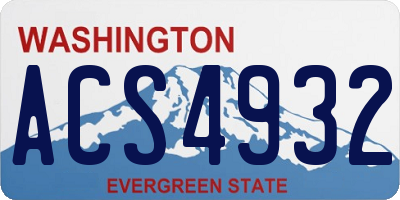 WA license plate ACS4932
