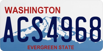 WA license plate ACS4968