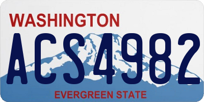 WA license plate ACS4982