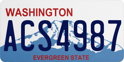 WA license plate ACS4987