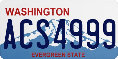WA license plate ACS4999