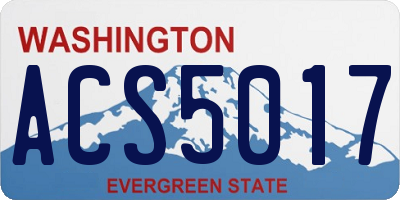WA license plate ACS5017