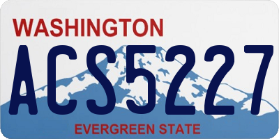 WA license plate ACS5227