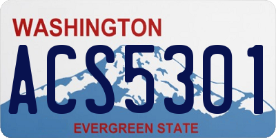WA license plate ACS5301
