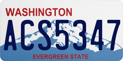 WA license plate ACS5347