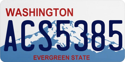 WA license plate ACS5385