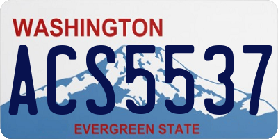 WA license plate ACS5537