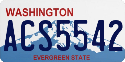 WA license plate ACS5542