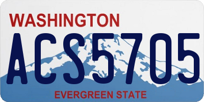 WA license plate ACS5705