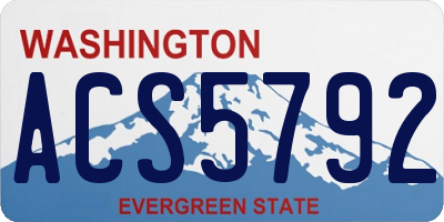 WA license plate ACS5792
