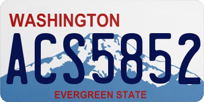WA license plate ACS5852