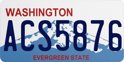 WA license plate ACS5876