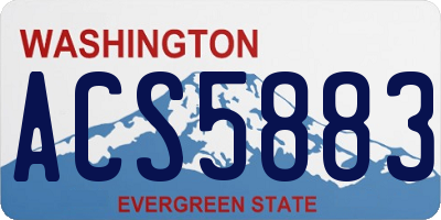 WA license plate ACS5883