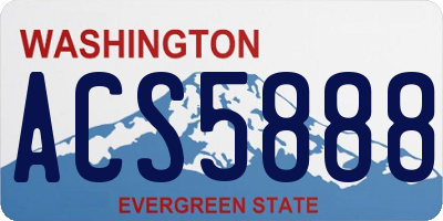 WA license plate ACS5888
