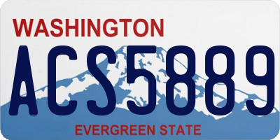 WA license plate ACS5889