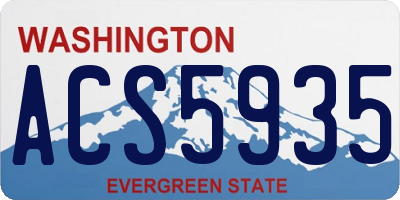 WA license plate ACS5935