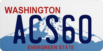 WA license plate ACS60