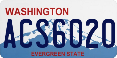 WA license plate ACS6020