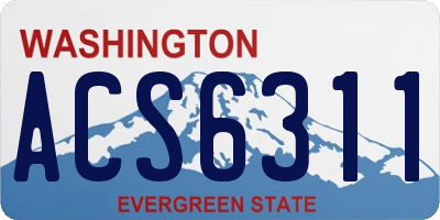 WA license plate ACS6311