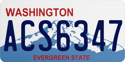 WA license plate ACS6347