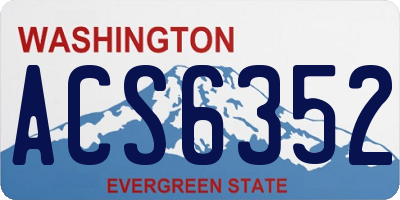 WA license plate ACS6352
