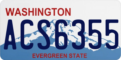 WA license plate ACS6355