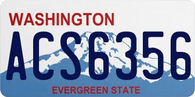WA license plate ACS6356