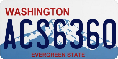 WA license plate ACS6360