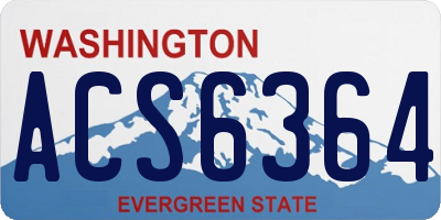 WA license plate ACS6364