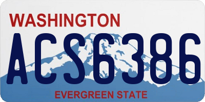 WA license plate ACS6386