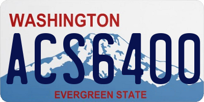 WA license plate ACS6400