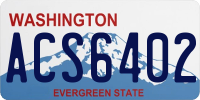 WA license plate ACS6402