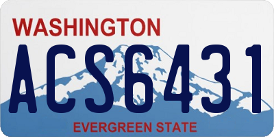 WA license plate ACS6431