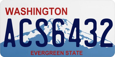WA license plate ACS6432