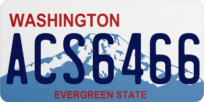 WA license plate ACS6466