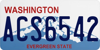 WA license plate ACS6542