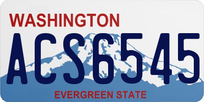 WA license plate ACS6545