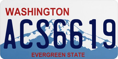 WA license plate ACS6619