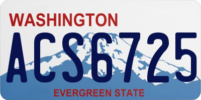 WA license plate ACS6725