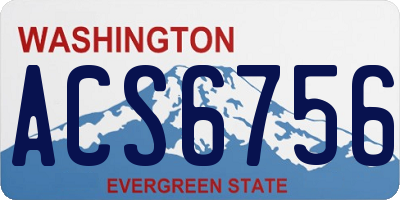 WA license plate ACS6756