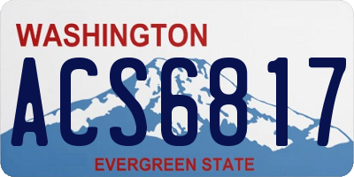 WA license plate ACS6817